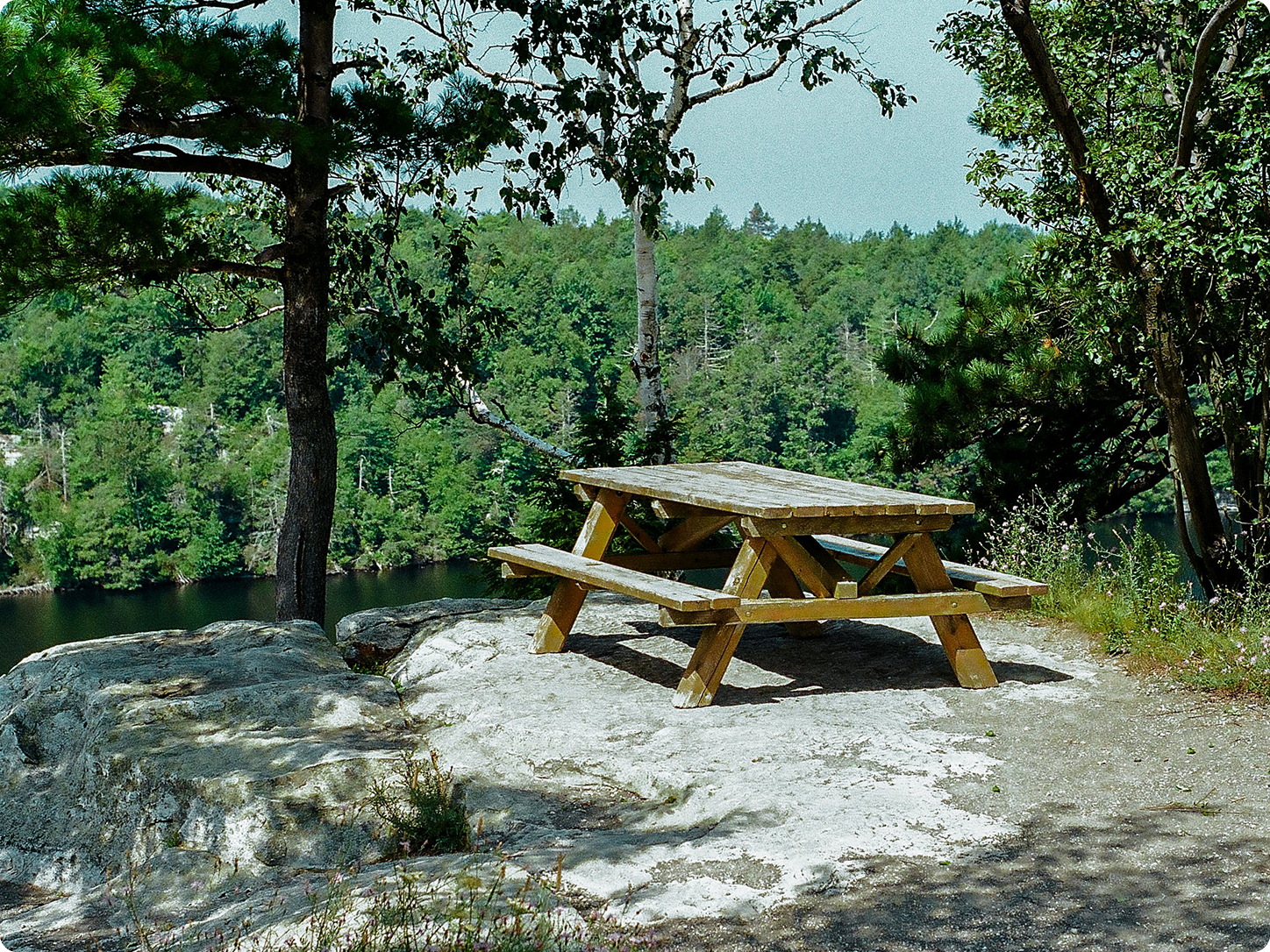 Commercial wooden picnic table for outdoor parks and recreation areas